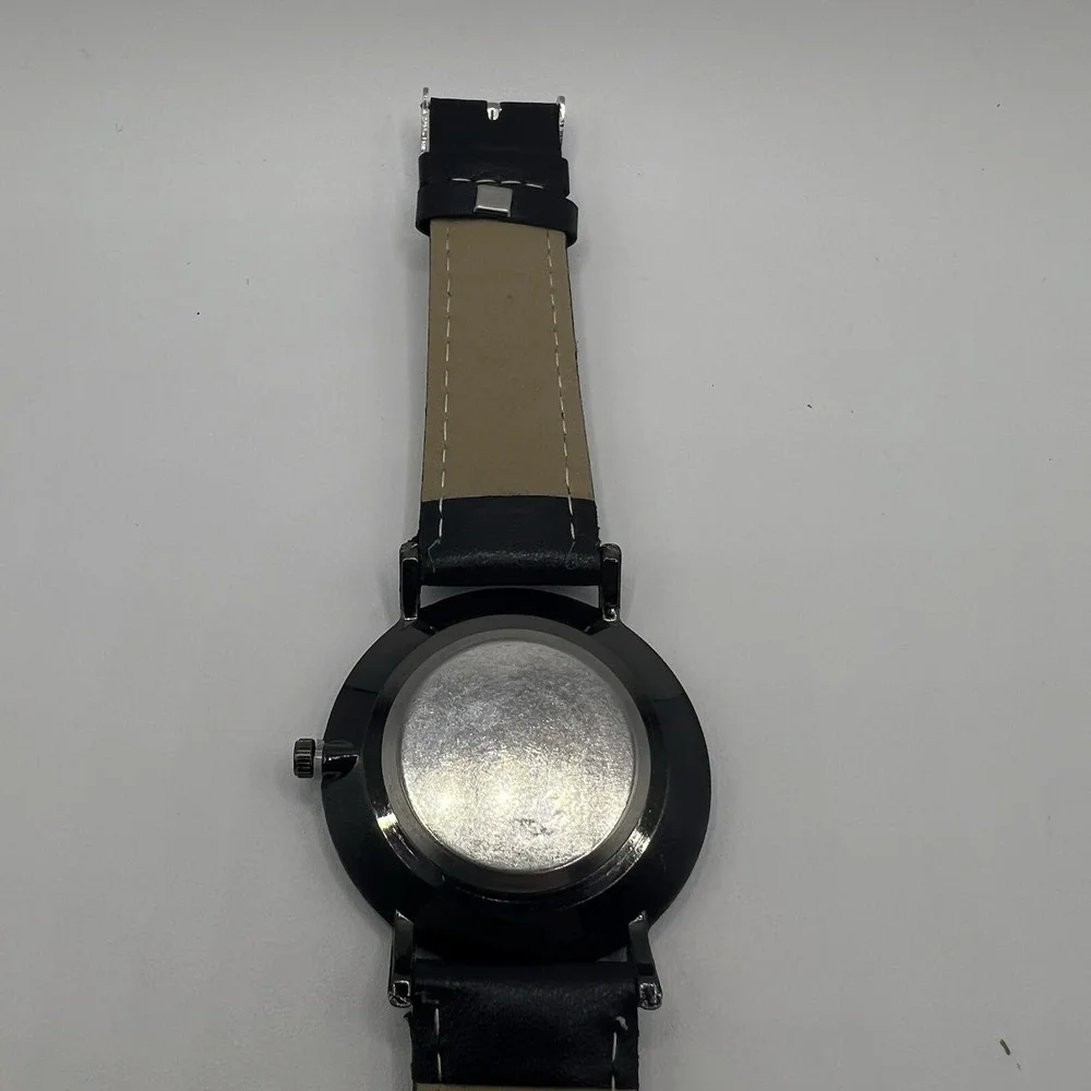 Geneva Mens Fashion Casual Quartz Wrist Watch Black Band Analog Classic Style‎